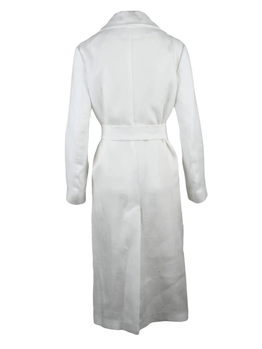 Tagliatore White Linen Duster Coat