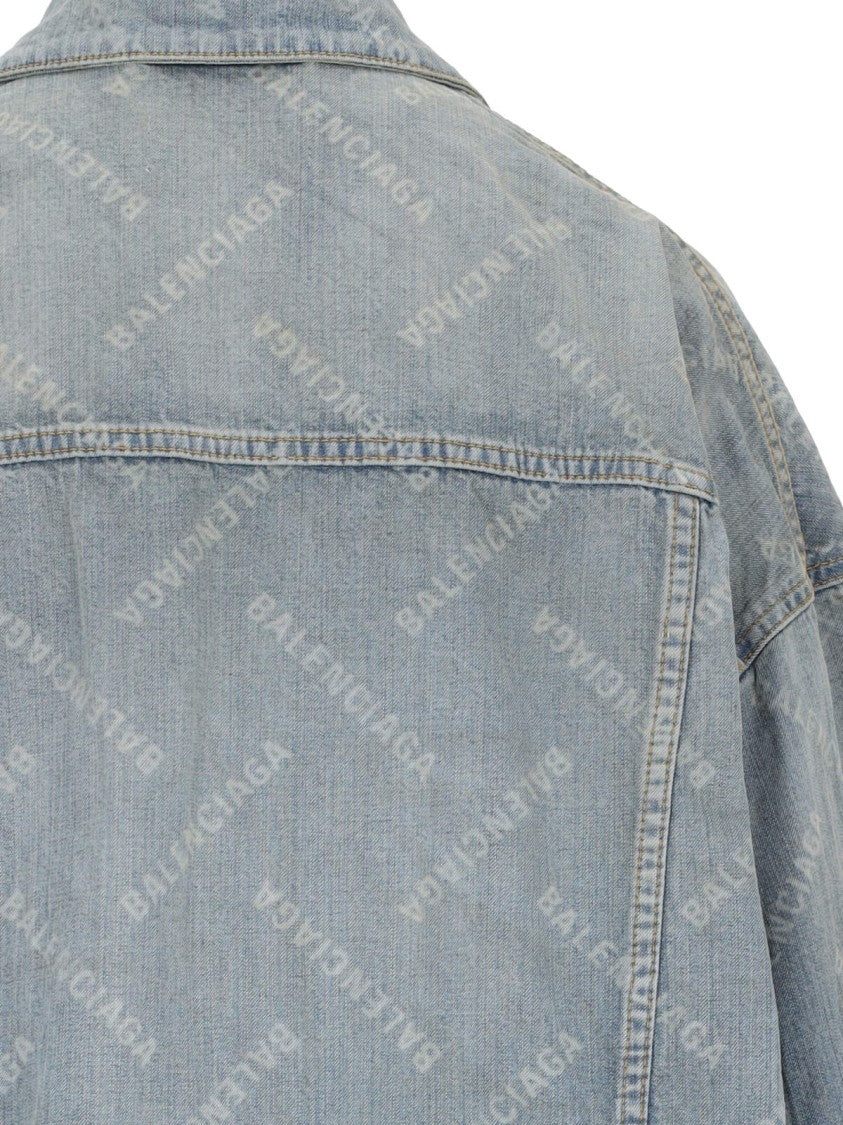 Balenciaga "Bal Diagonal" Denim Jacket – Light Blue