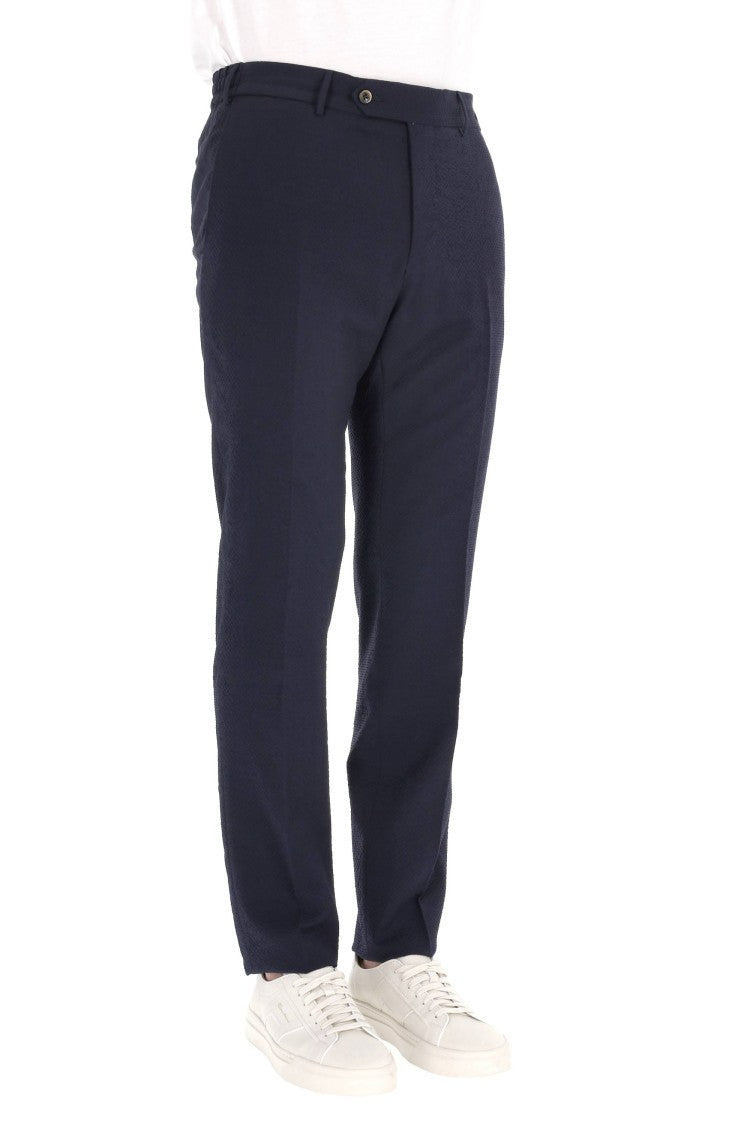 Pt Torino Slim Jogger Virgin Wool Embossed Trousers