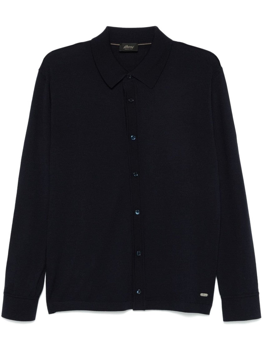 Brioni Long Sleeve Polo Shirt With Classic Collar