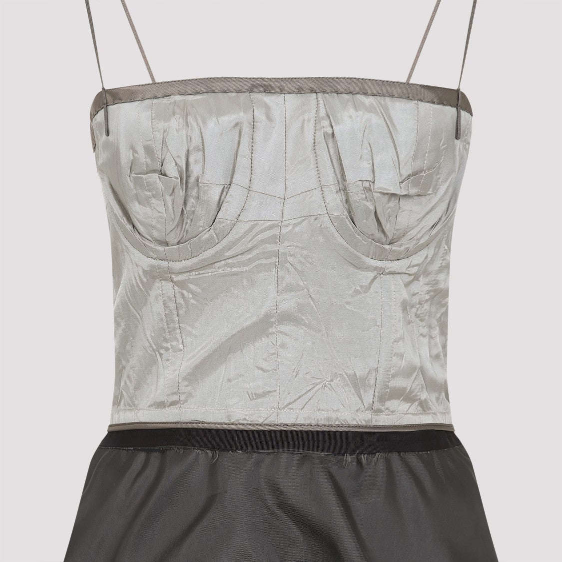 Maison Margiela Silver And Black Silk Midi Dress