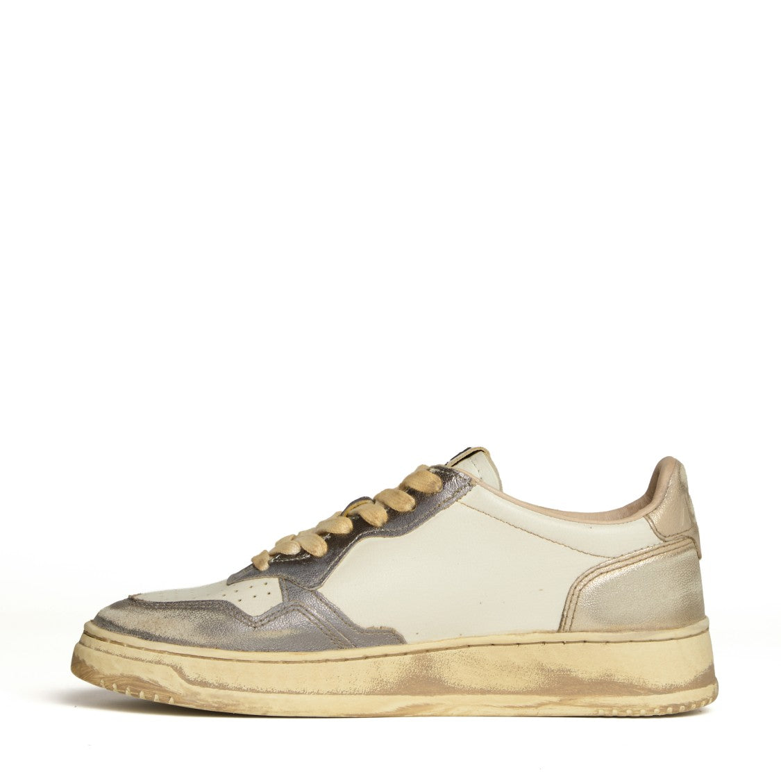 Autry Artisanal Low-Top Sneakers In Platinum And Violet