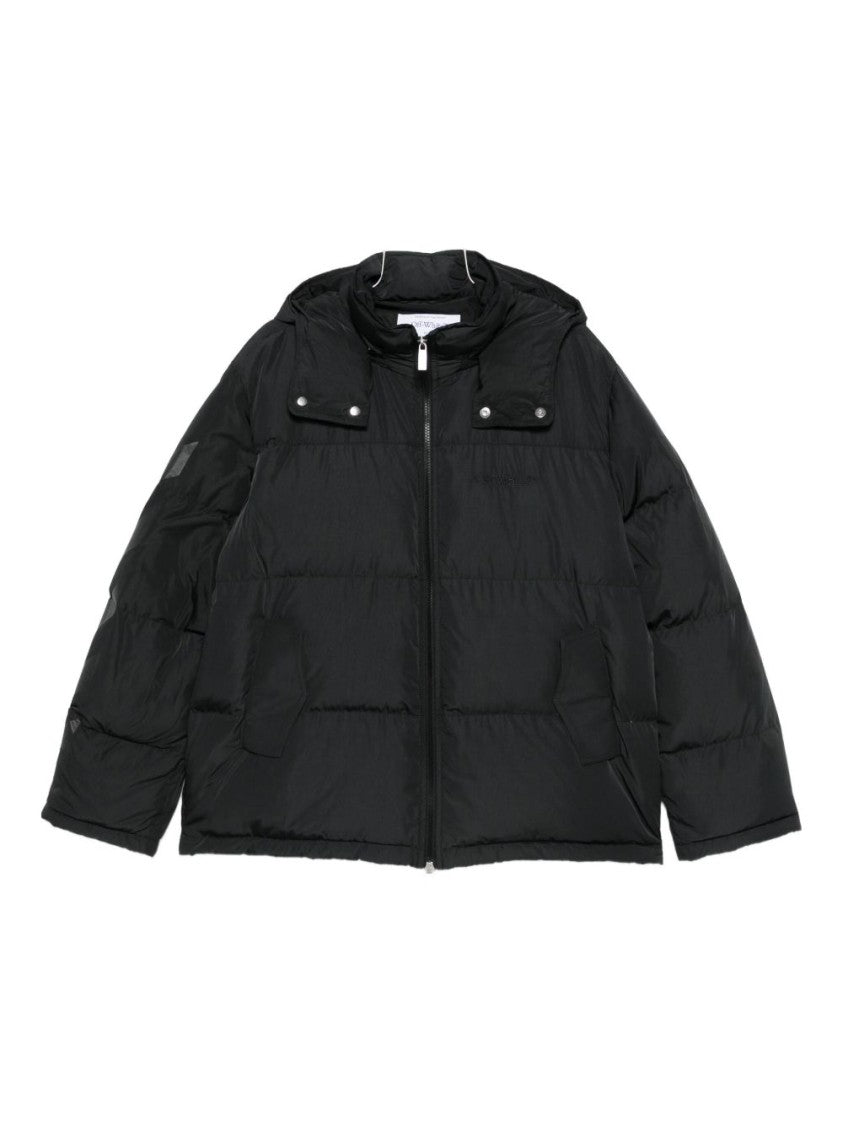 Off-White Boxy Black Puffer Jacket With Hood