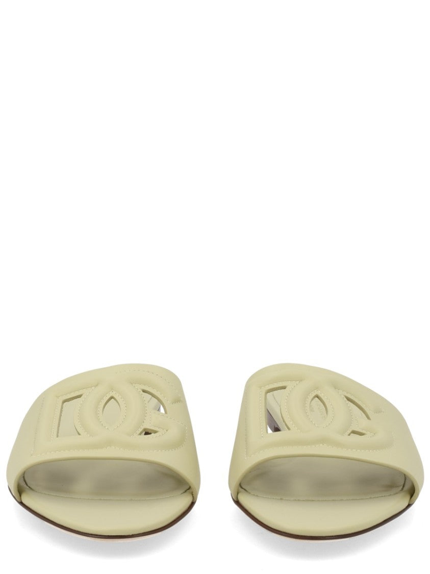 Dolce & Gabbana Sleek Cut-Out Logo Slide Sandals