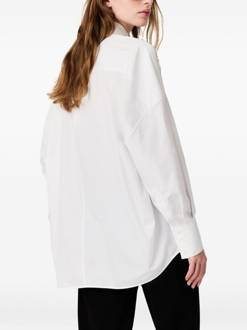 Stella Mccartney White Button-Down Cotton Lace Insets Shirt