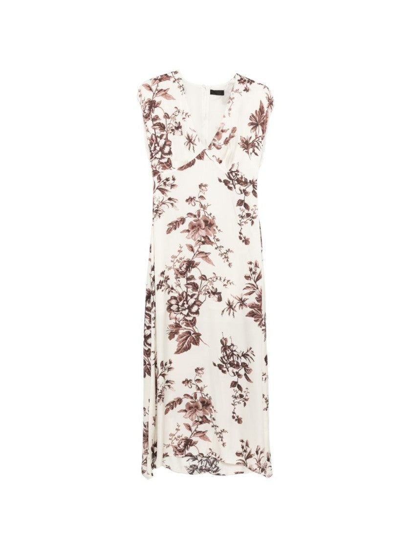 Liu Jo Cream Floral Print V-Neck Maxi Dress