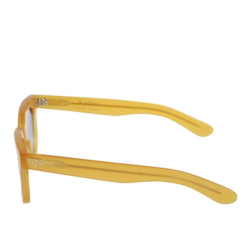 Kador Heritage Translucent Amber-Yellow Acetate Sunglasses With Gradient Blue Tint