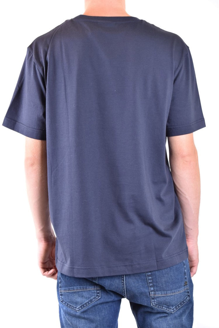 Missoni Blue Cotton Logo Embroidered T-Shirt