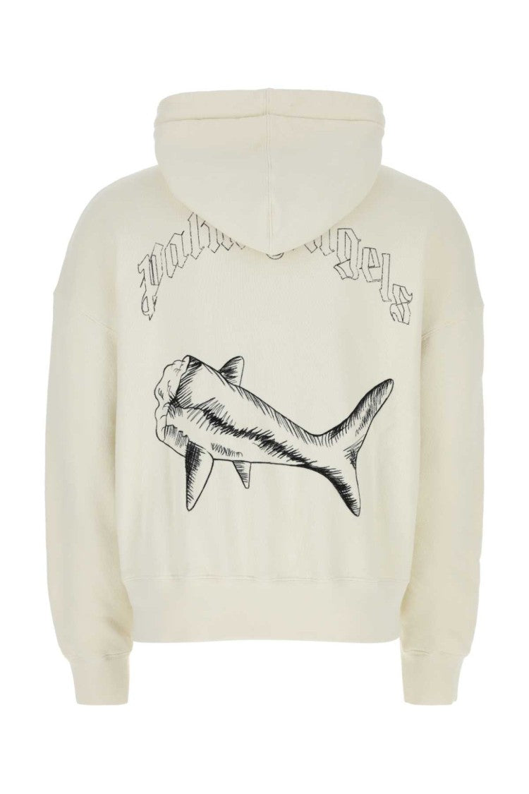 Palm Angels Ivory Cotton Sweatshirt