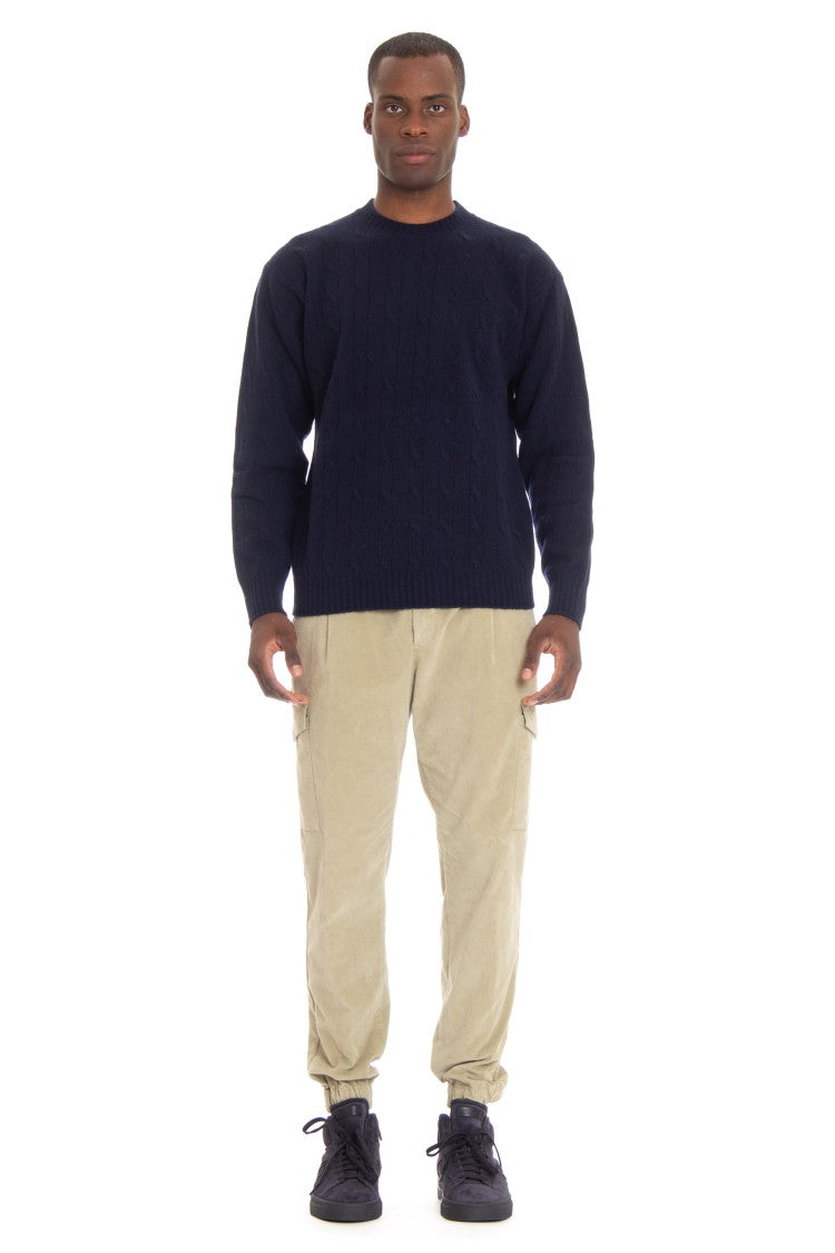 Roberto Collina Wool-Cashmere Cable Knit Crewneck Sweater