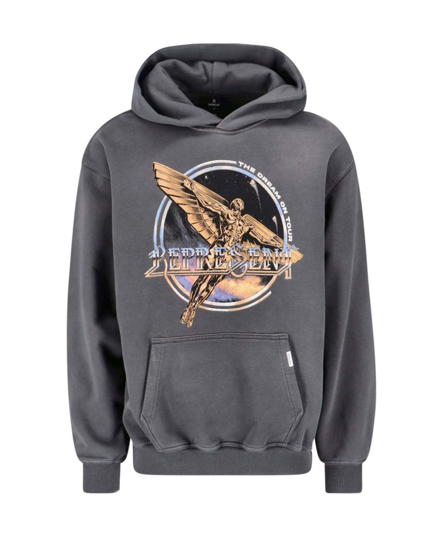 Represent Graphic Print Cotton Hoodie With Kangaroo Pocket