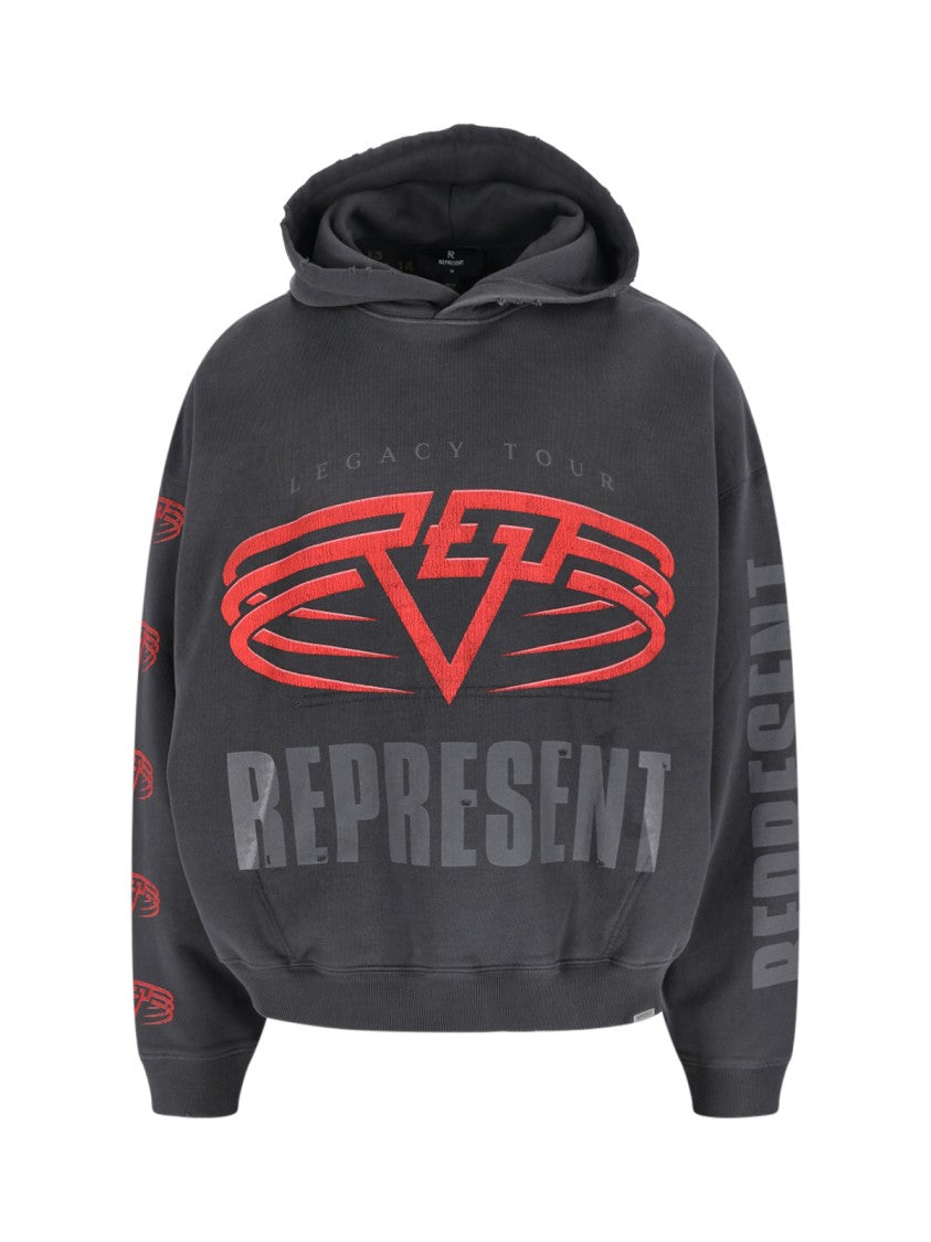 Represent Classic Grey Knit Hoodie With Round Neckline
