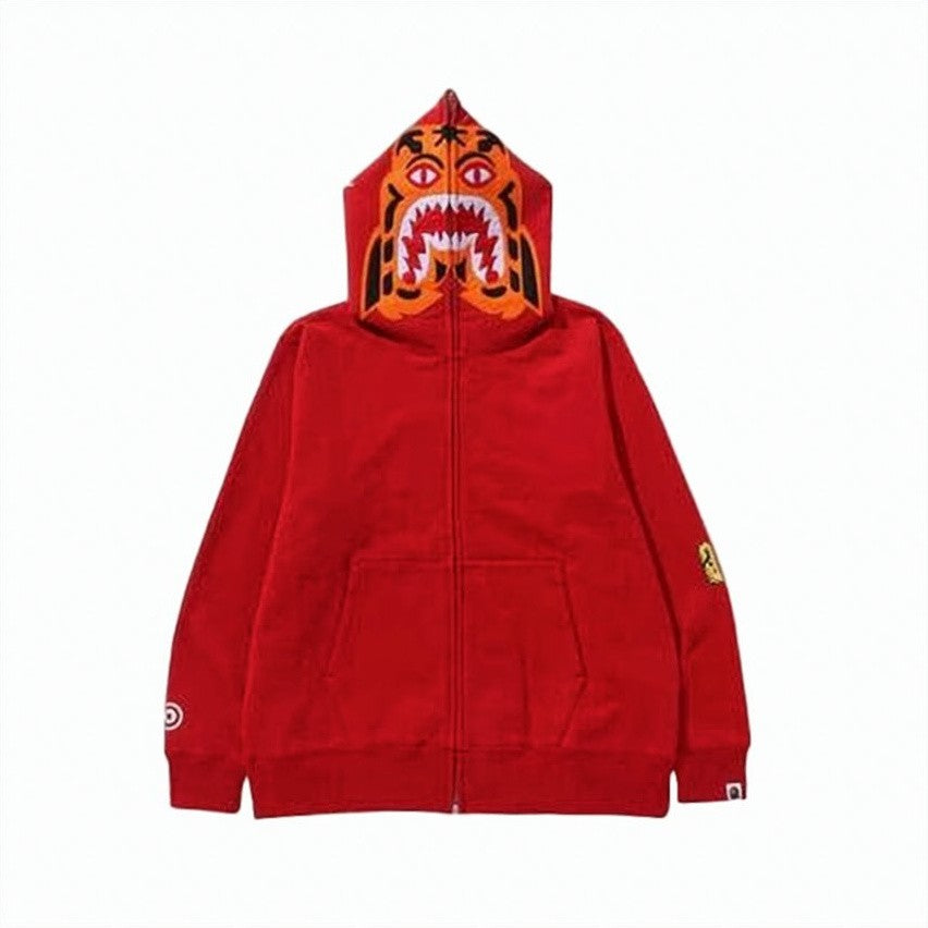 Eenk Fierce Tiger Graphic Zip-Up Hoodie By Eenk