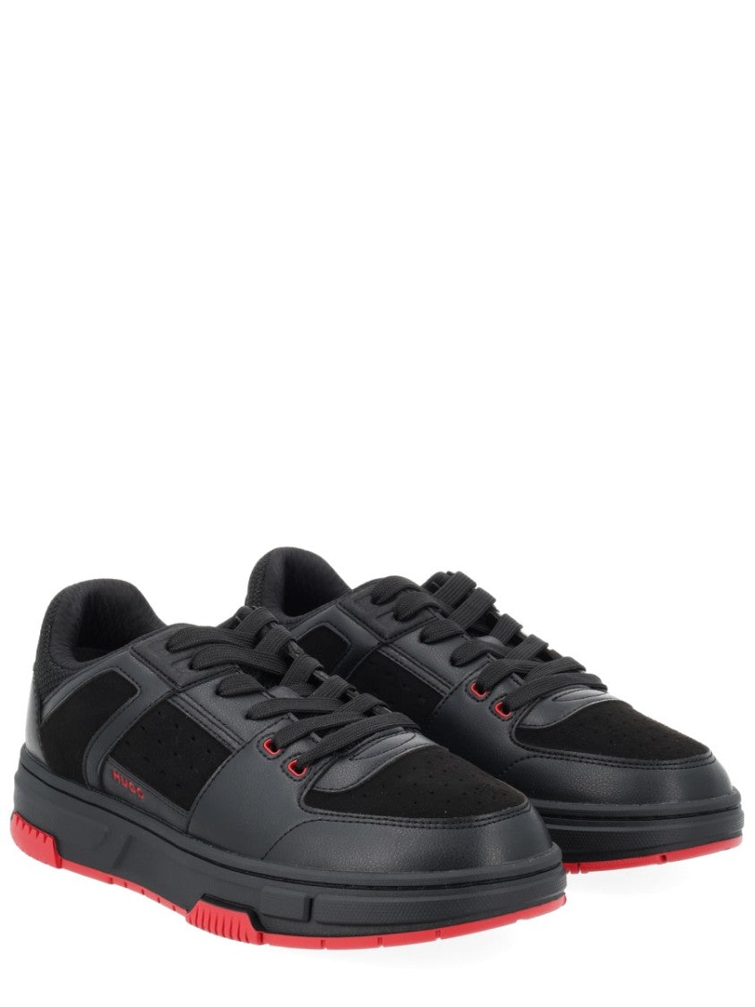 Hugo Yarrow Black Red Accents Sneakers