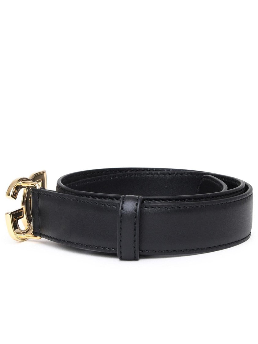 Dolce & Gabbana Dg Black Leather Belt