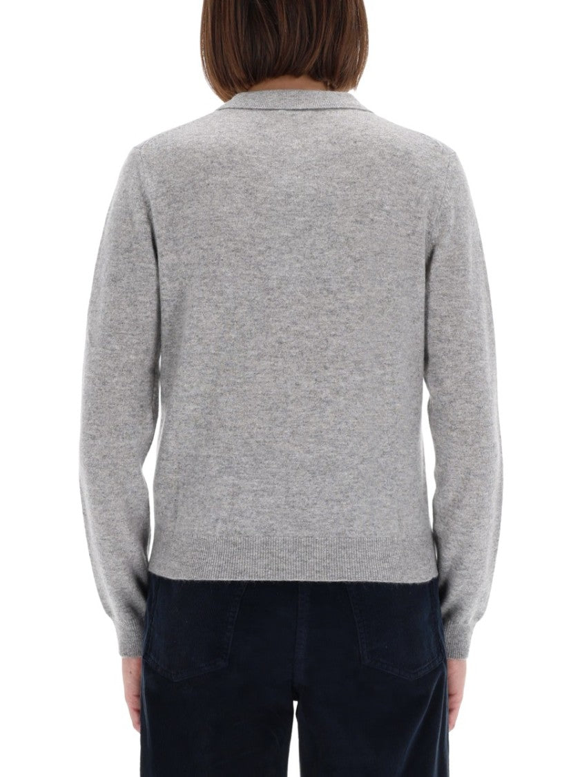 Aspesi Ribbed Cashmere Polo Shirt