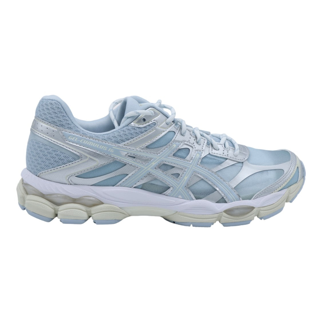 Asics Sporty Blue Sneakers With Mesh And Synthetic Overlays