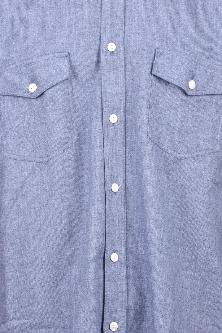 Tintoria Mattei 954 Light Blue Modal/Merino Wool Shirt