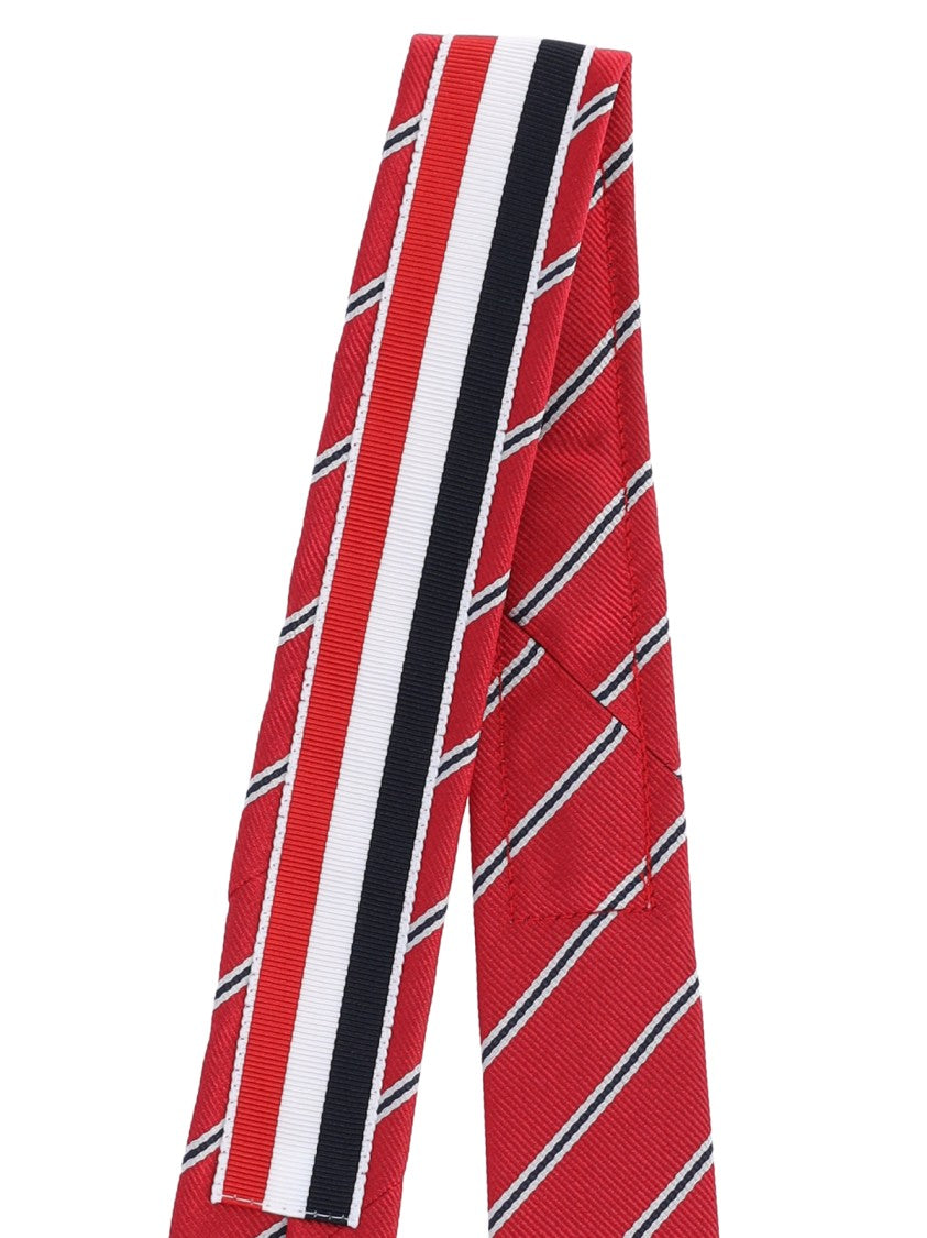 Thom Browne Red Striped Silk Tie