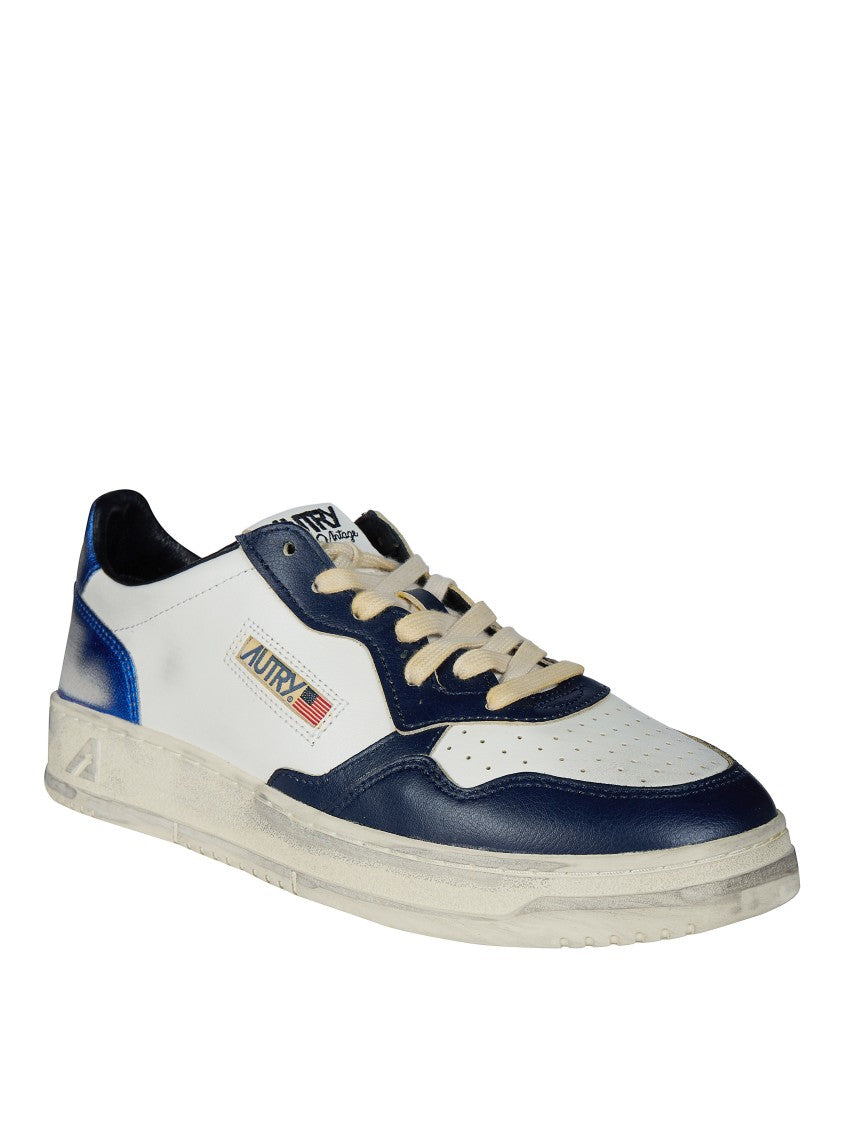 Autry White Navy Overlays Low-Top Sneakers