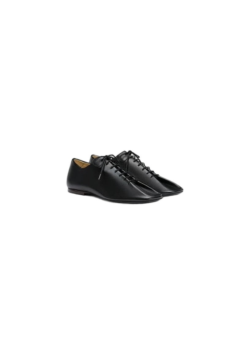 Lemaire Pointed Toe Black Leather Mules