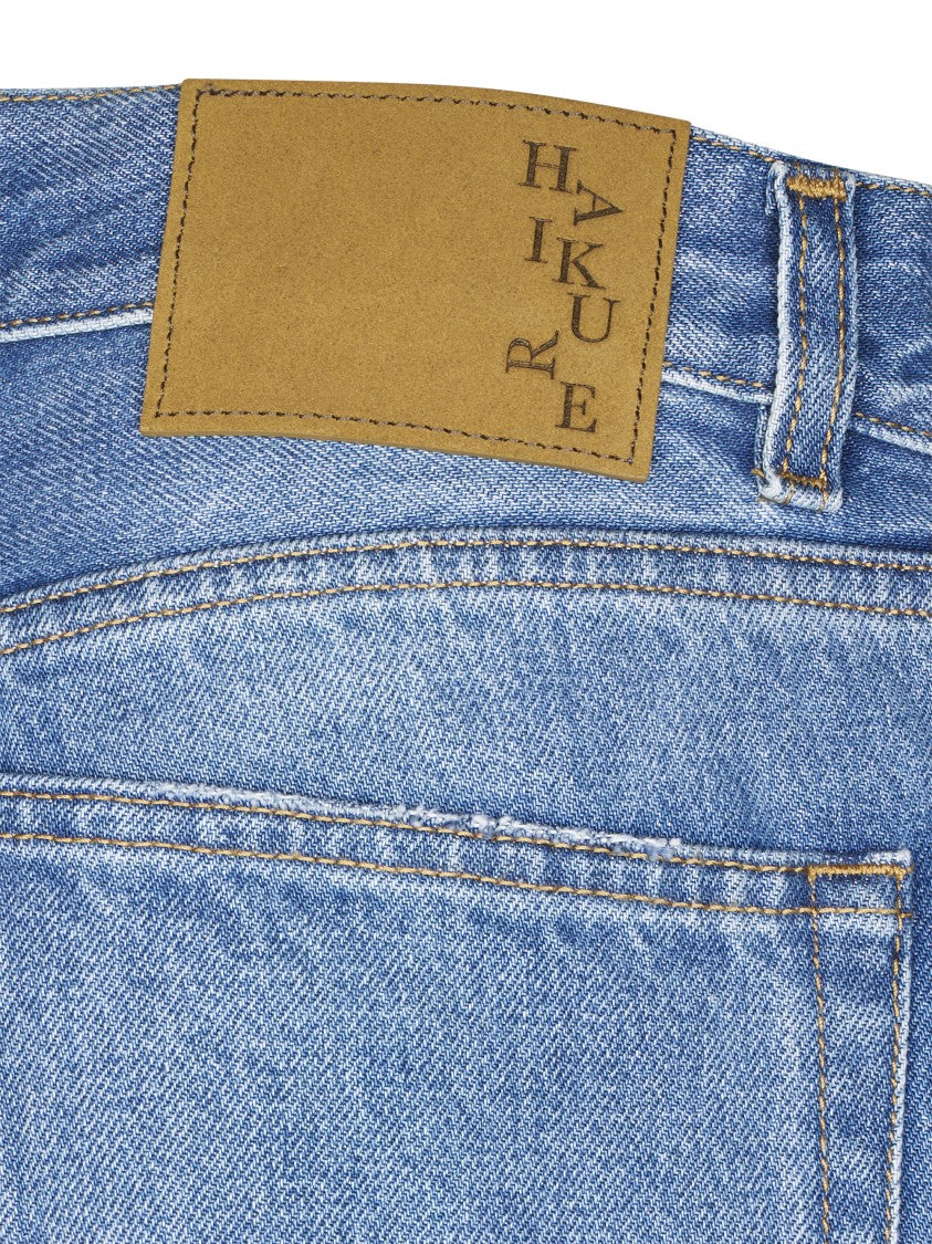 Haikure Medium Blue Denim Shorts With Classic Five-Pocket Design