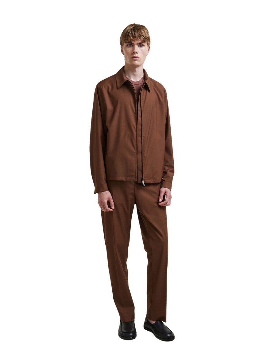 Hevo Lightweight Wool Blend Verdemare Jacket With Hidden Zip Closure