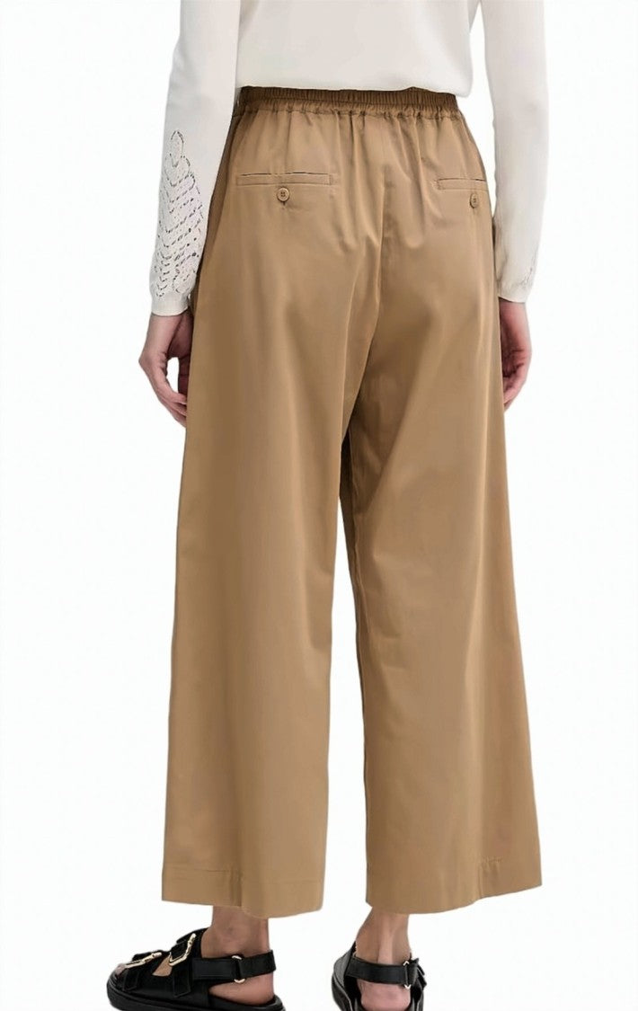 Weekend Pure Cotton Satin Elastic Waist Trousers