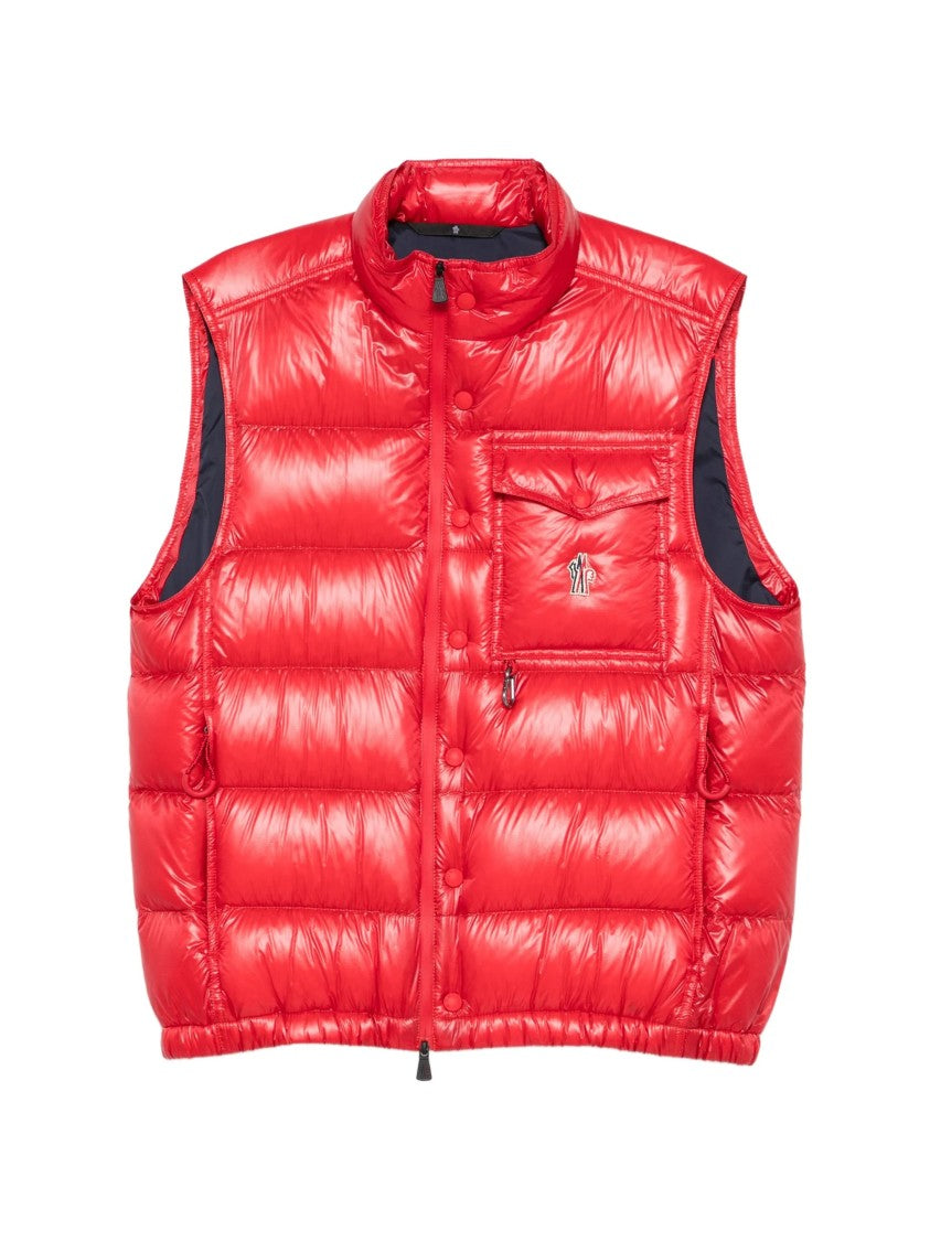 Moncler Grenoble Red Uychi Quilted Nylon Puffer Vest