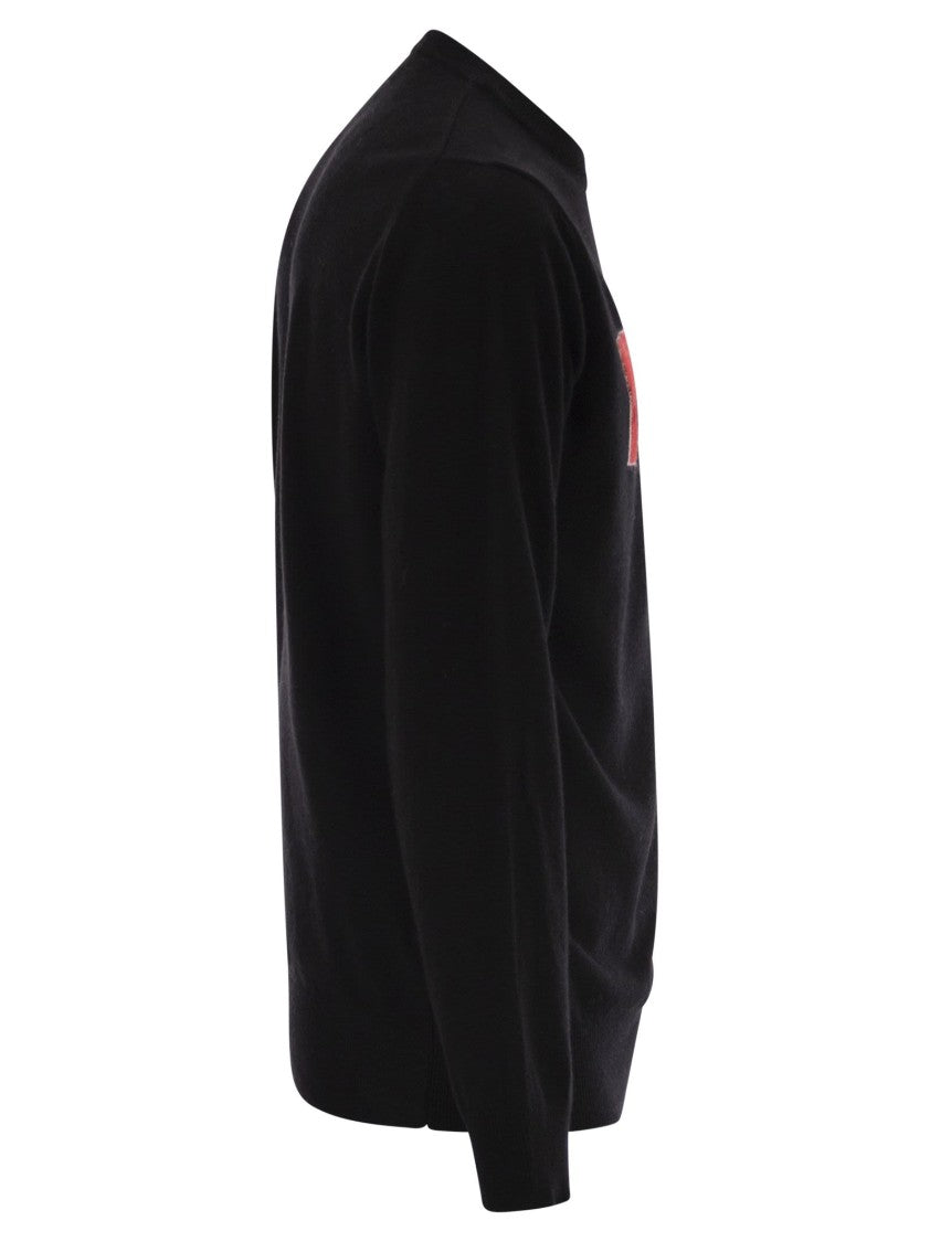 Mc2 Saint Barth Heron - Crew Neck Sweater With Embroidery On The Front