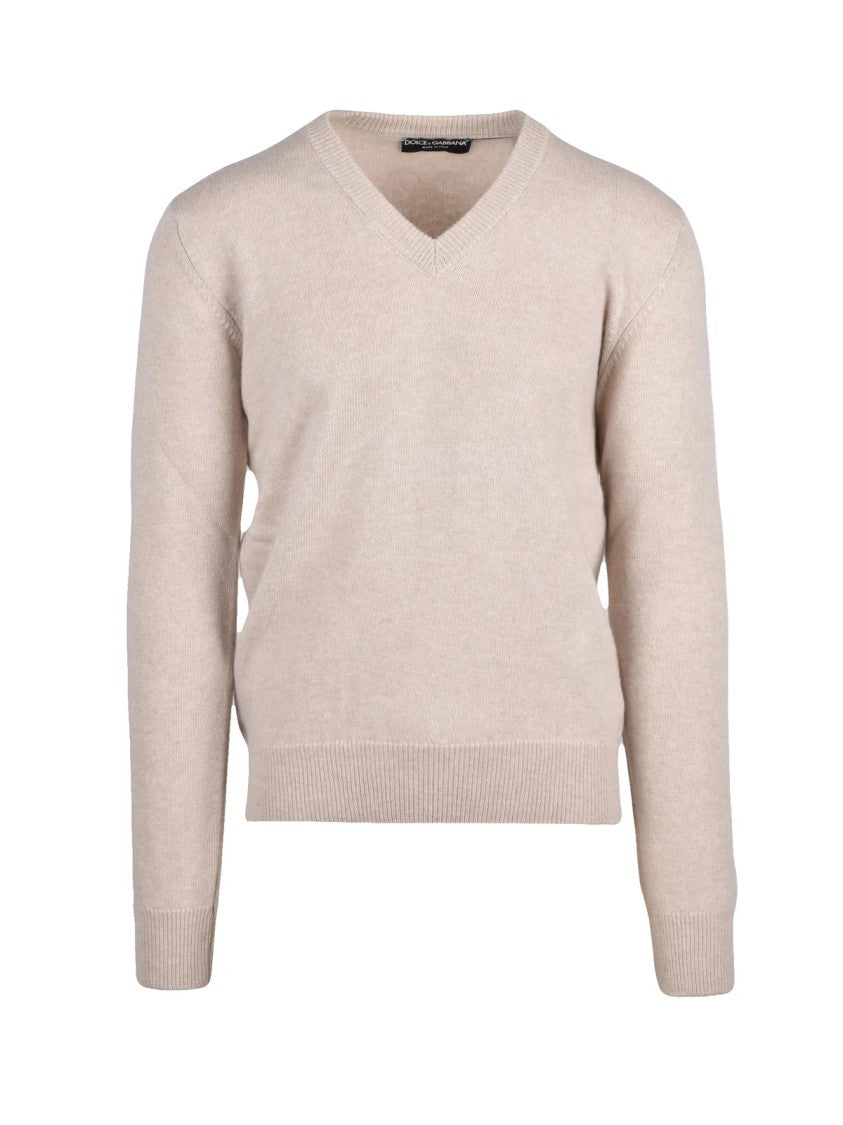Dolce & Gabbana V-Neck Pullover In Fine Wool And Cashmere Blend