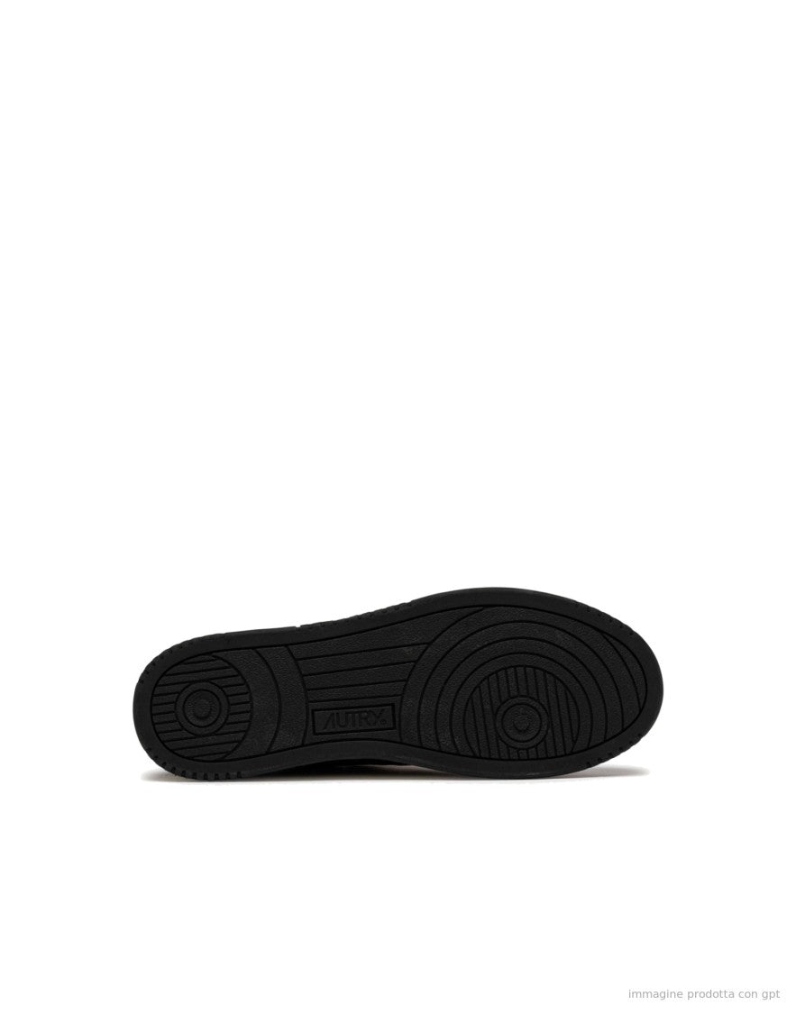 Autry Black Mesh Leather Medalist Sneakers