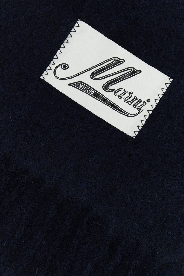 Marni Midnight Blue Alpaca Blend Scarf