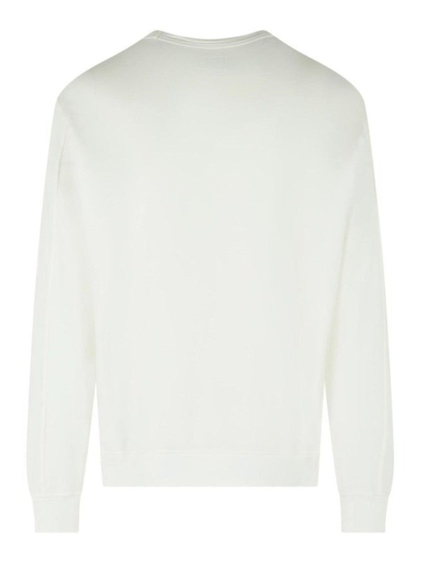 C.P. Company White Cotton Button Detail Sweater