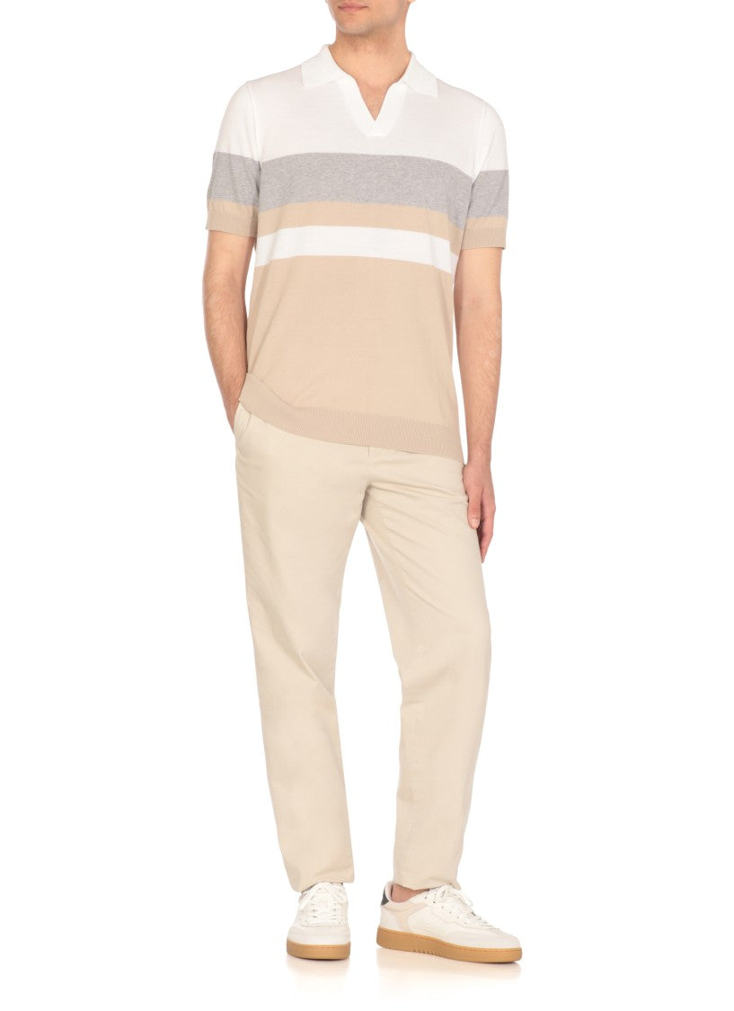 Peserico White Cotton Polo Shirt