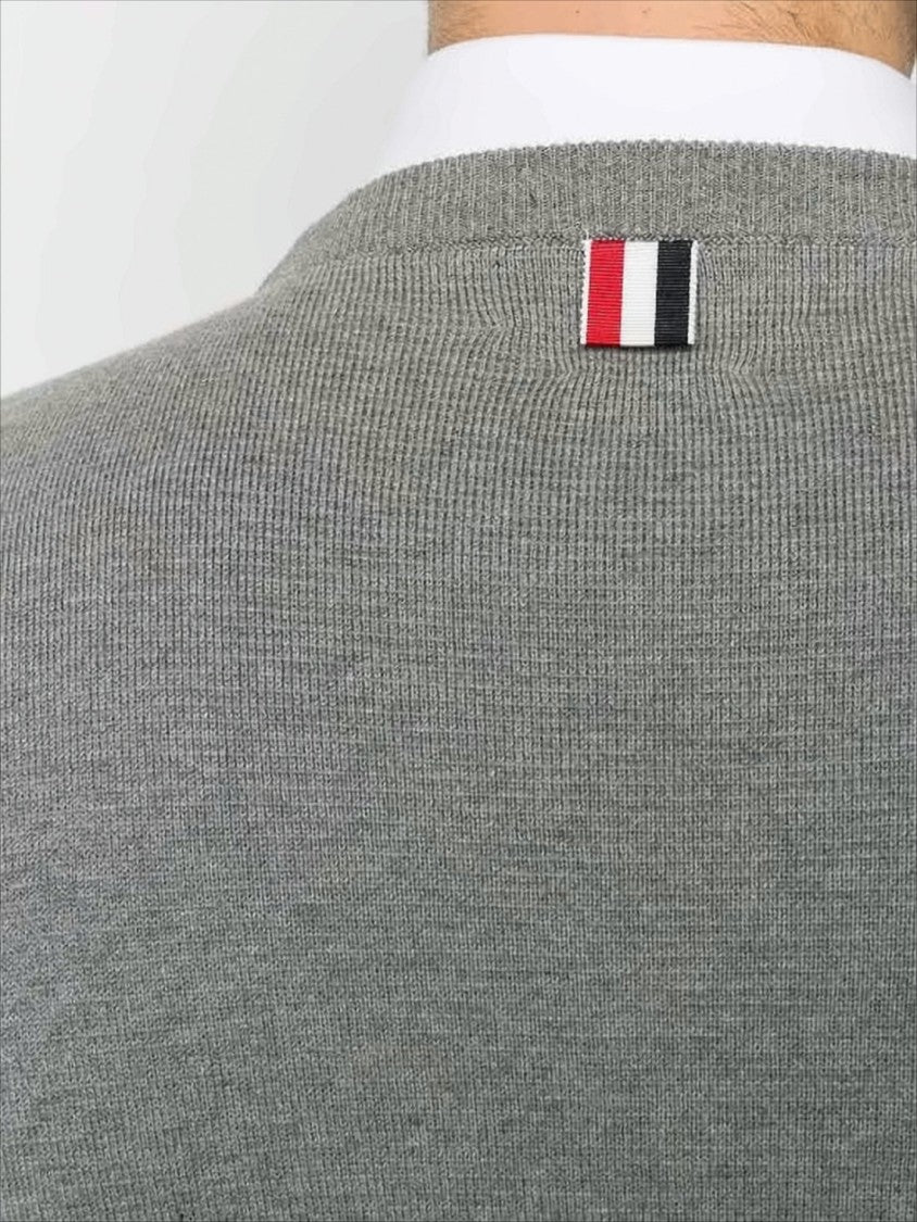 Thom Browne Knitted Long-Sleeve Top With Rwb Arm Bands