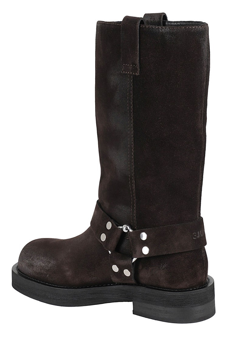 3Juin Suede Nappa Leather Demi Boots With Vintage Detailing