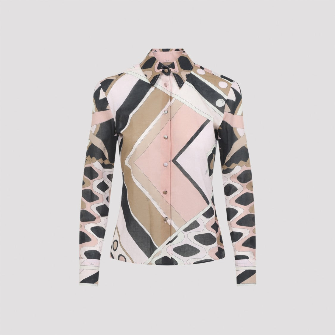Pucci Multicolour Cotton Shirt With Geometric Pattern