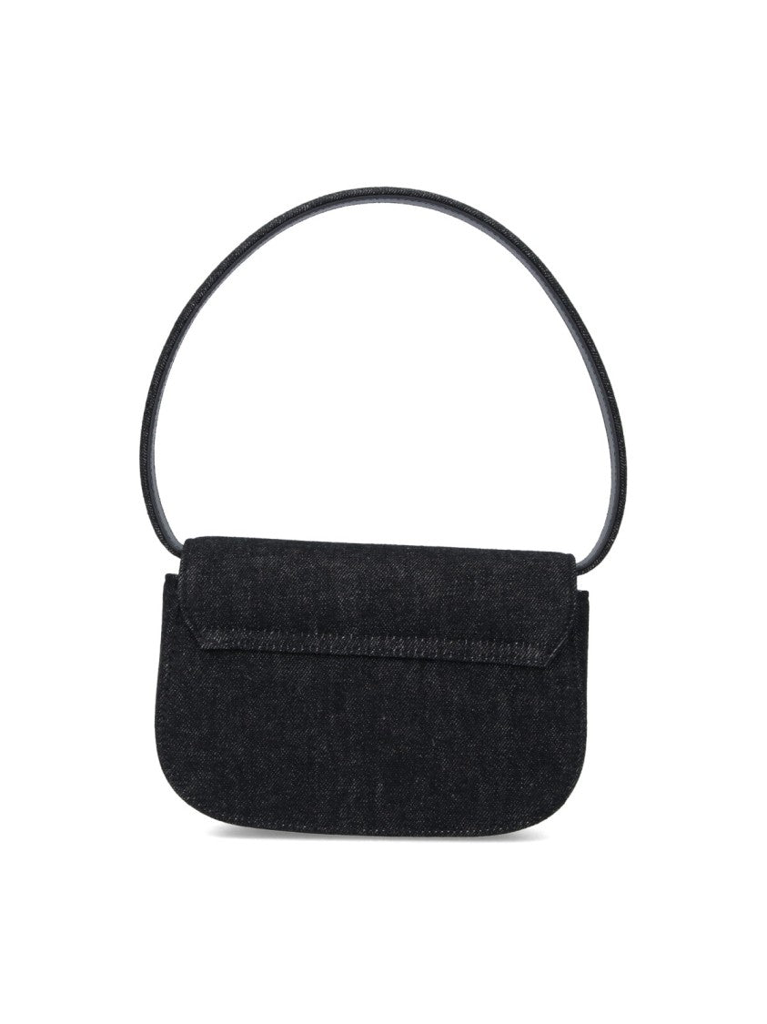 Diesel Black 1Dr Cotton Denim Shoulder Bag