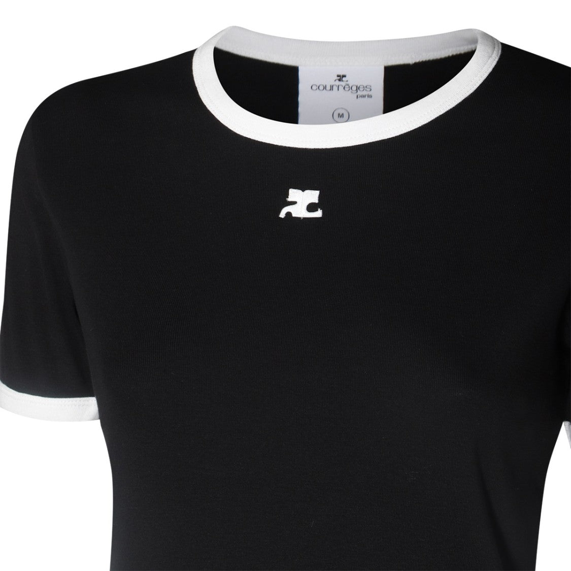 Courrèges Black Cotton T-Shirt