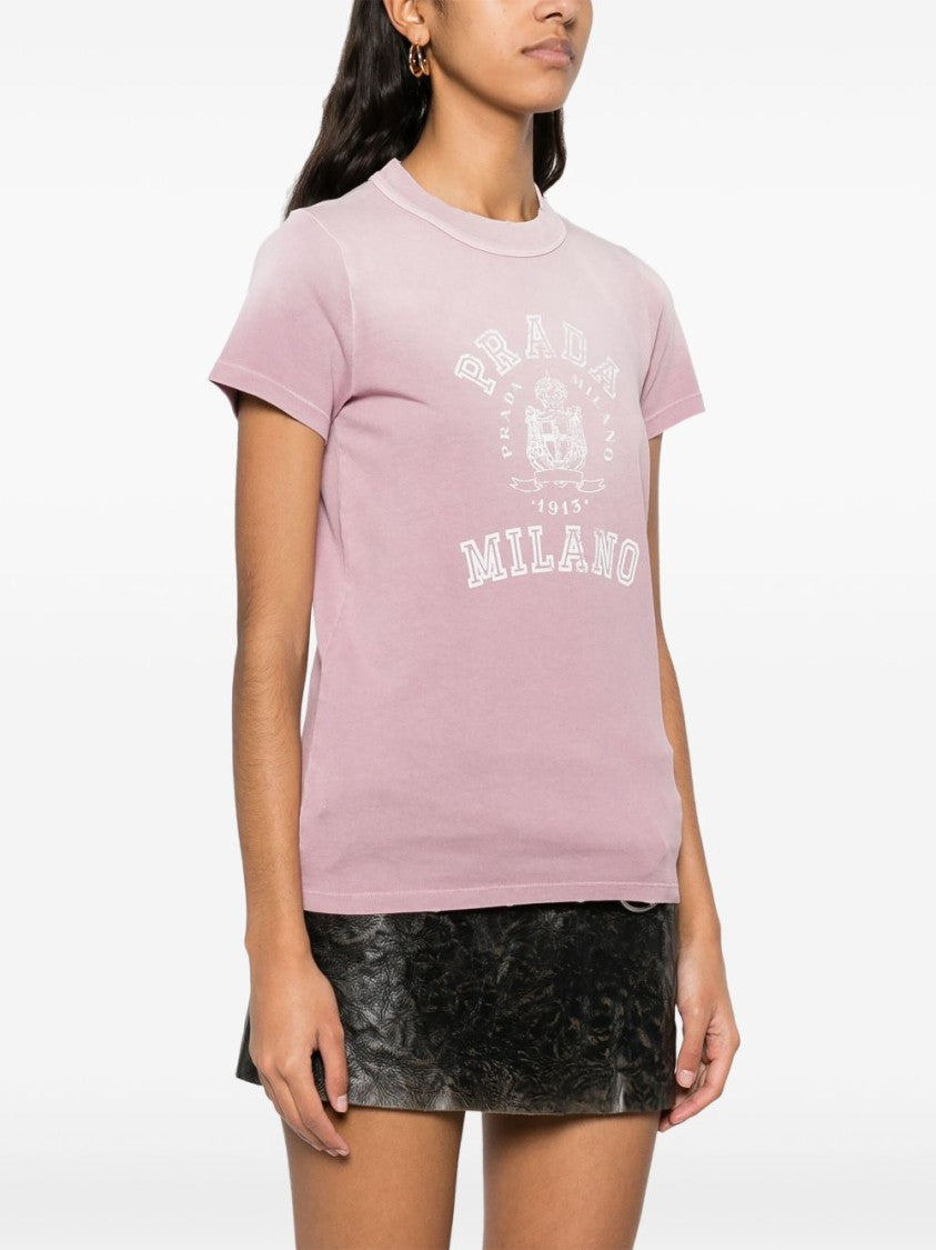 Prada Vintage-Inspired Graphic T-Shirt With Unique Cutout Detail