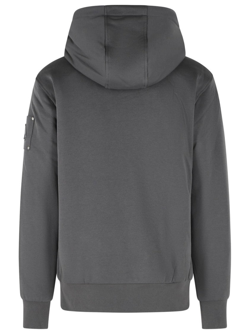Moose Knuckles Signature Grey Cotton Blend Moose Knuckles Sweatshirt With Removable Insert