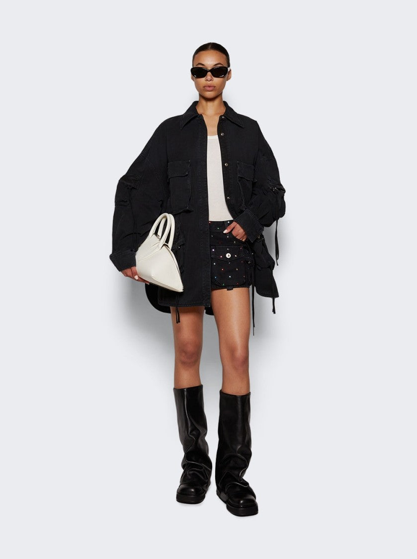 The Attico Fern Short Coat Black