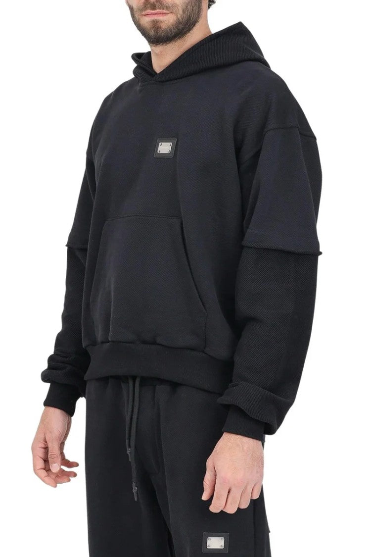 D. Rodriguez Black Relaxed Cotton Hoodie