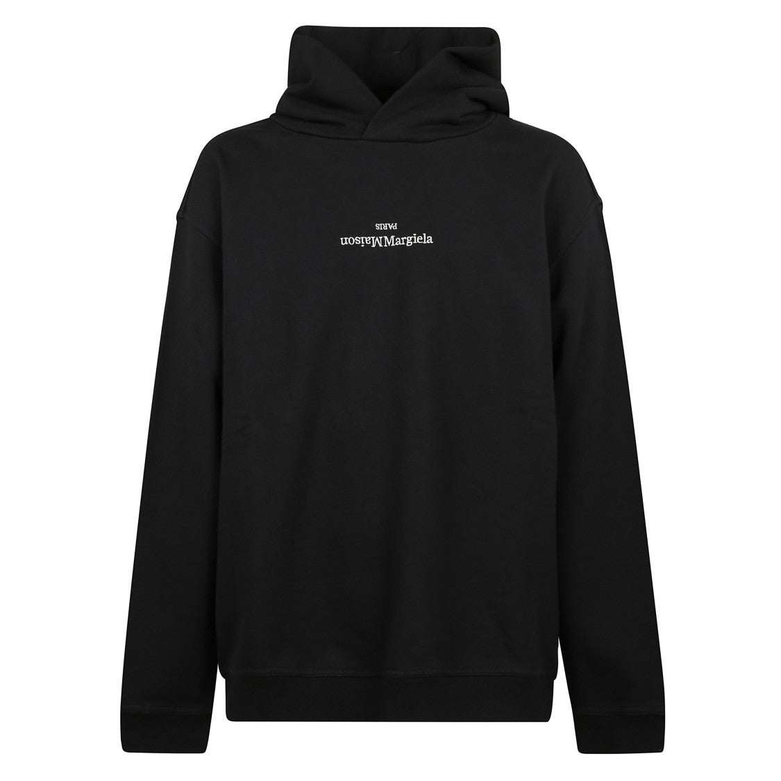 Maison Margiela Double-Layered Hooded Black Logo Hoodie