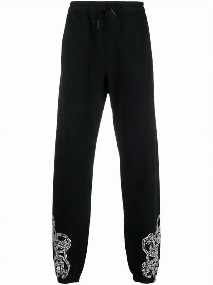 Marcelo Burlon Relaxed-Fit Black Jogger Pants With Distinctive Graphic Detailing