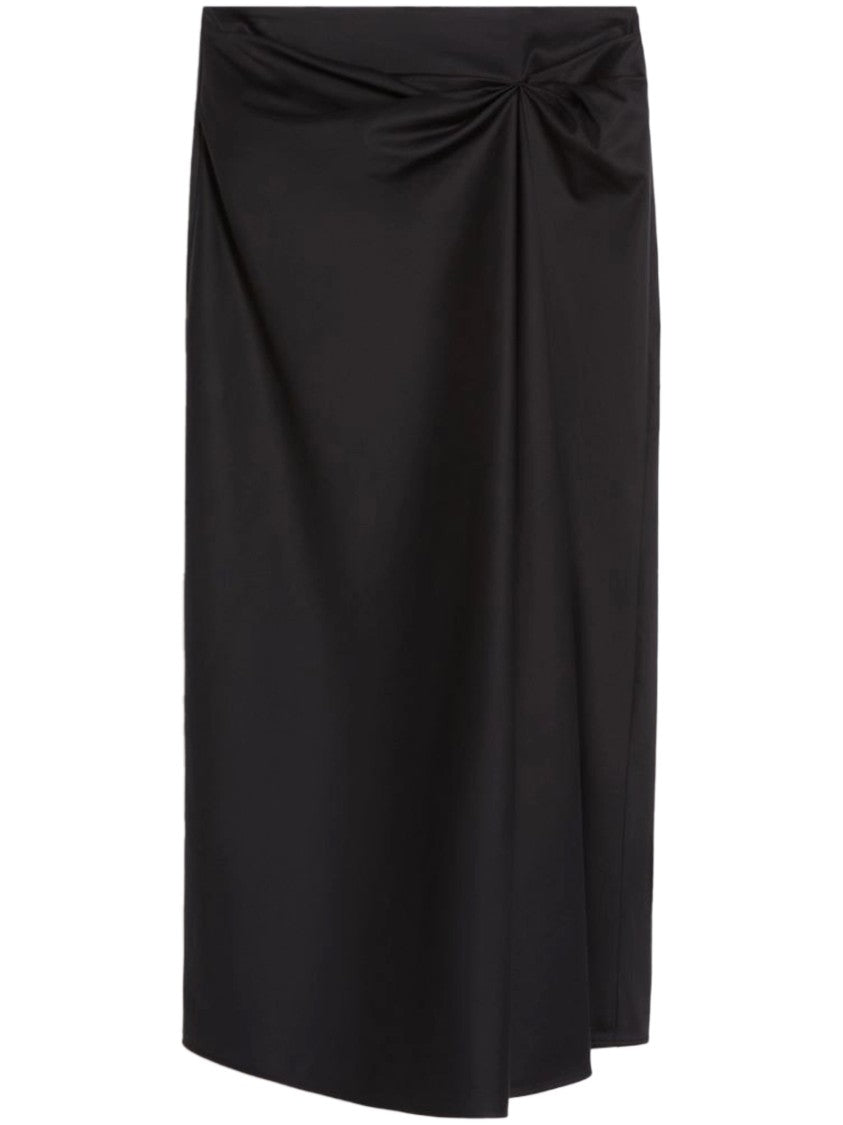 Max Mara Midi Skirt With Gathered Waist Detail And Asymmetrical Hemline