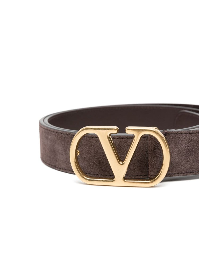Valentino Garavani Suede Openwork Buckle Belt