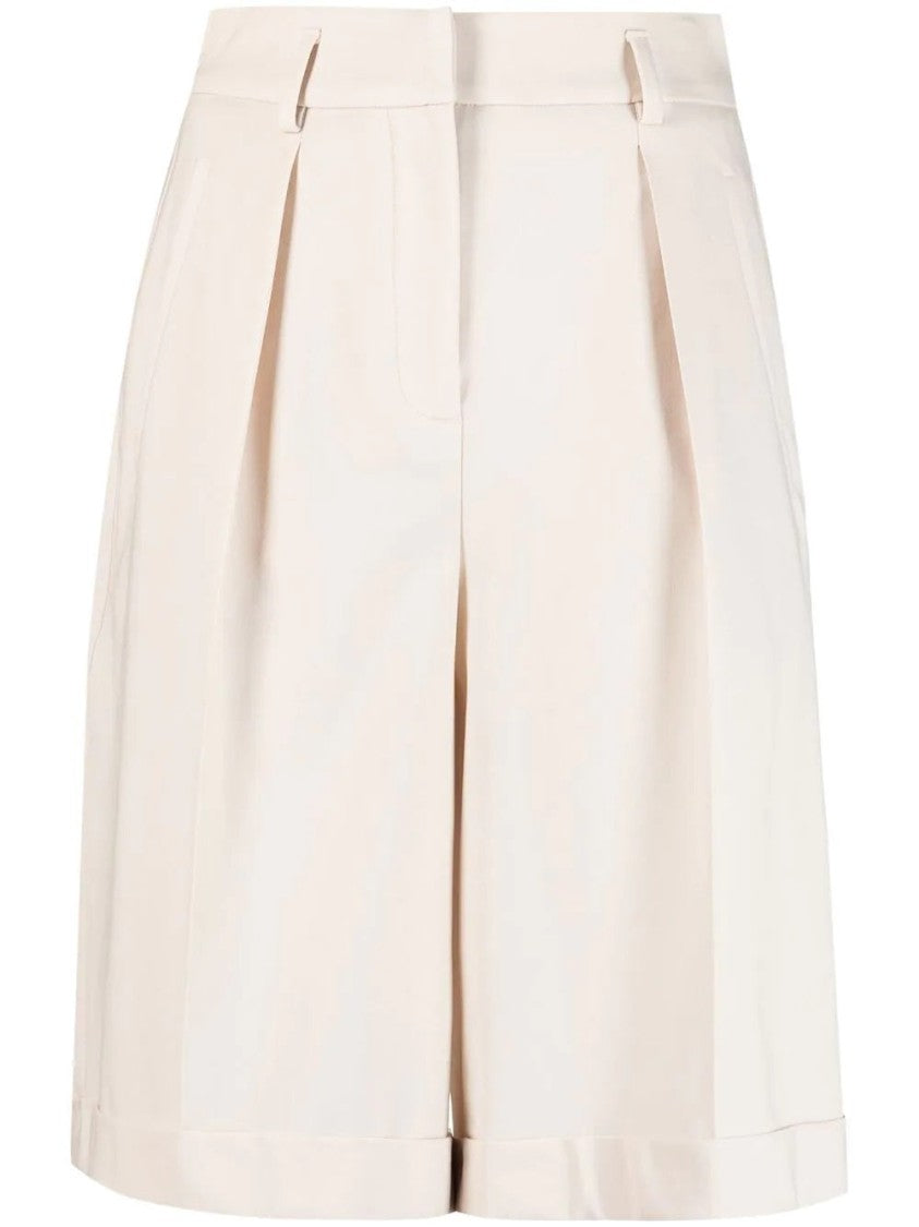 Lorena Antoniazzi Tailored Beige Shorts With Pleated Front