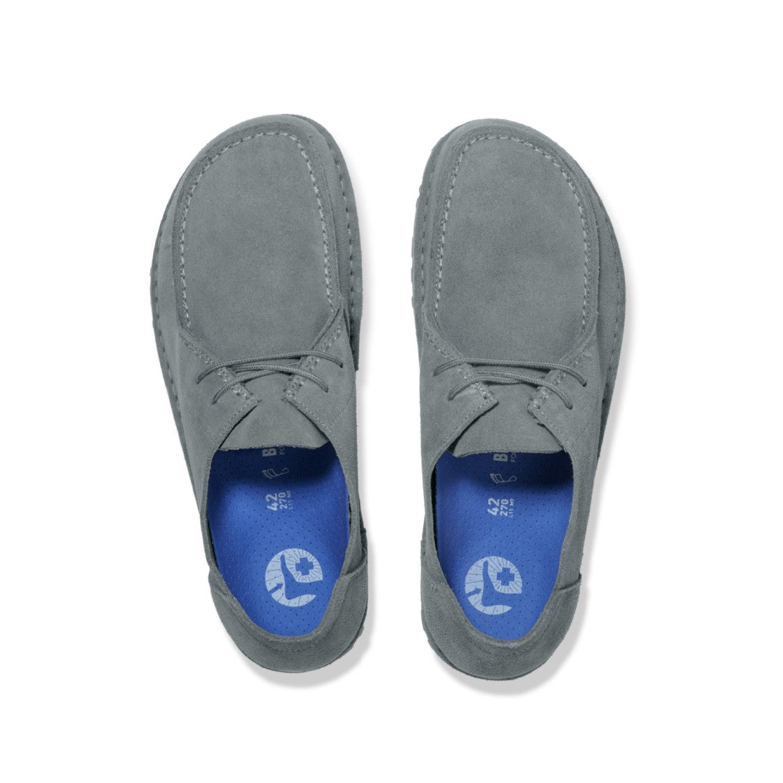 Birkenstock Utti Lace Tied Shoe In Grey Suede